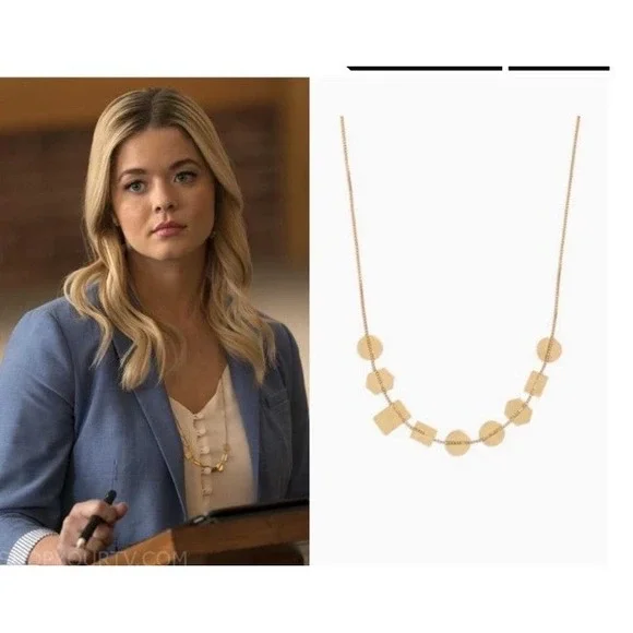 Holding Pattern Necklace 34 Vintage Gold Color On "Pretty Little Liars" - Picture 2 of 6